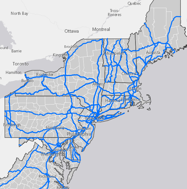 EV Corridor Analysis Tool for Northeast and Mid-Atlantic States